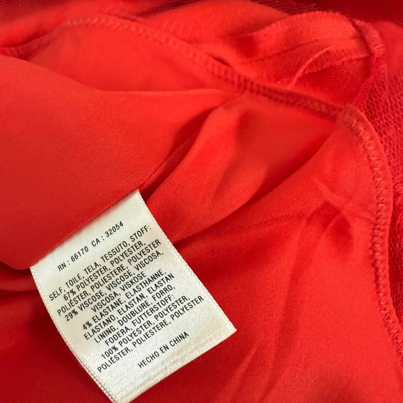Anthropologie Leifsdottir Red/Orange Crepe Twist Front Mini Dress Pockets Size 8 - Picture 8 of 9